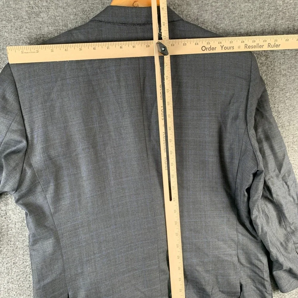 Peter Millar Blazer Jacket Men 40S Gray Windowpane Sport Coat